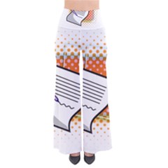 Letter Paper Note Design White So Vintage Palazzo Pants