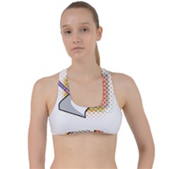 Letter Paper Note Design White Criss Cross Racerback Sports Bra