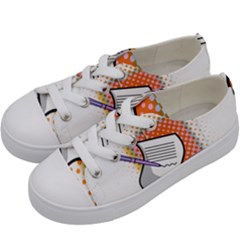 Letter Paper Note Design White Kids  Low Top Canvas Sneakers by Sapixe