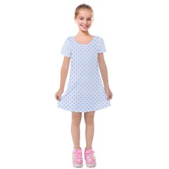 Alice Blue Hearts In An English Country Garden Kids  Short Sleeve Velvet Dress