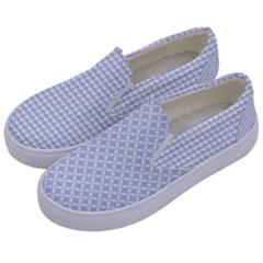 Alice Blue Hearts In An English Country Garden Kids  Canvas Slip Ons by PodArtist