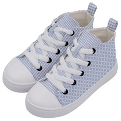 Alice Blue Hearts In An English Country Garden Kid s Mid-top Canvas Sneakers by PodArtist