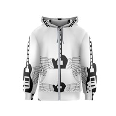 Guitar Abstract Wings Silhouette Kids  Zipper Hoodie by Sapixe