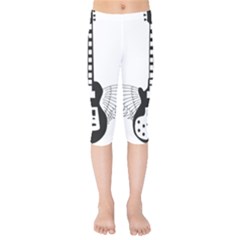 Guitar Abstract Wings Silhouette Kids  Capri Leggings  by Sapixe