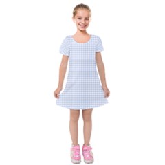 Alice Blue Hearts In An English Country Garden Kids  Short Sleeve Velvet Dress