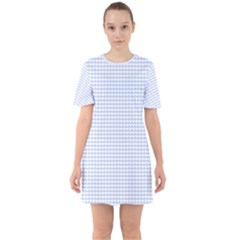 Alice Blue Hearts In An English Country Garden Sixties Short Sleeve Mini Dress