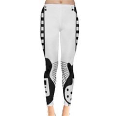 Guitar Abstract Wings Silhouette Inside Out Leggings by Sapixe