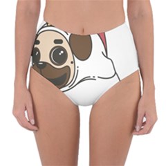 Pug Unicorn Dog Animal Puppy Reversible High-waist Bikini Bottoms