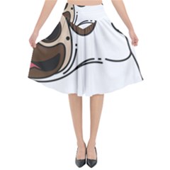 Pug Unicorn Dog Animal Puppy Flared Midi Skirt