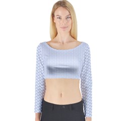 Alice Blue White Kisses In English Country Garden Long Sleeve Crop Top