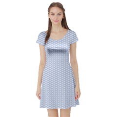 Alice Blue White Kisses In English Country Garden Short Sleeve Skater Dress