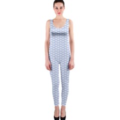 Alice Blue White Kisses In English Country Garden One Piece Catsuit