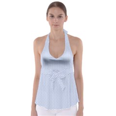 Alice Blue White Kisses In English Country Garden Babydoll Tankini Top