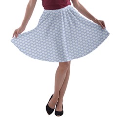 Alice Blue White Kisses In English Country Garden A-line Skater Skirt