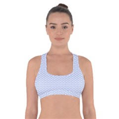 Alice Blue White Kisses In English Country Garden Cross Back Sports Bra by PodArtist