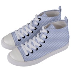 Alice Blue White Kisses In English Country Garden Women s Mid-top Canvas Sneakers by PodArtist