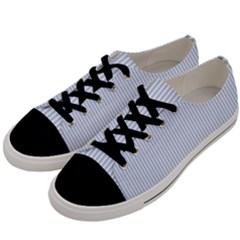 Alice Blue Pinstripe In An English Country Garden Men s Low Top Canvas Sneakers by PodArtist