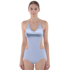 Alice Blue Mini Footpath In English Country Garden  Cut-out One Piece Swimsuit by PodArtist