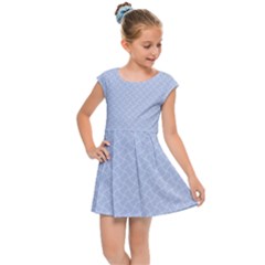 Alice Blue Mini Footpath In English Country Garden  Kids Cap Sleeve Dress by PodArtist