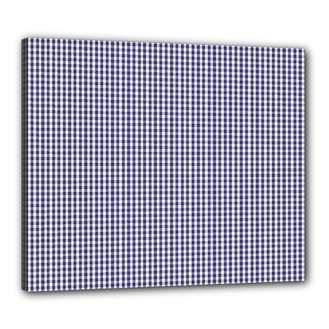 Usa Flag Blue And White Gingham Checked Canvas 24  X 20  by PodArtist