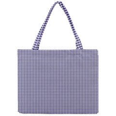 Usa Flag Blue And White Gingham Checked Mini Tote Bag by PodArtist