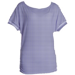 Usa Flag Blue And White Gingham Checked Women s Oversized Tee by PodArtist