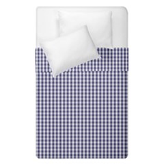 Usa Flag Blue And White Gingham Checked Duvet Cover Double Side (single Size) by PodArtist