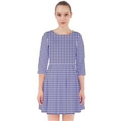 Usa Flag Blue And White Gingham Checked Smock Dress by PodArtist