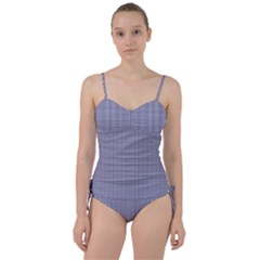 Usa Flag Blue And White Gingham Checked Sweetheart Tankini Set by PodArtist