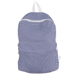 Usa Flag Blue And White Gingham Checked Foldable Lightweight Backpack by PodArtist