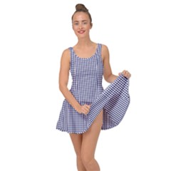 Usa Flag Blue And White Gingham Checked Inside Out Casual Dress by PodArtist