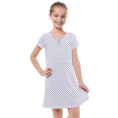 Usa Flag Blue Stars On White Kids  Cross Web Dress by PodArtist