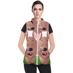 Mole Animal Cartoon Vector Art Women s Puffer Vest