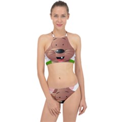 Mole Animal Cartoon Vector Art Racer Front Bikini Set