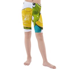 Turtle Sea Turtle Leatherback Turtle Kids  Mid Length Swim Shorts