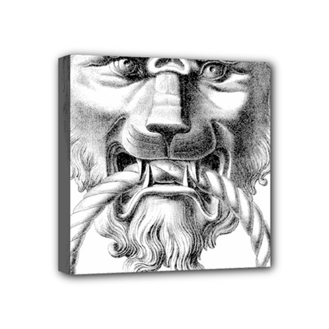 Steampunk Steam Punk Lion Door Mini Canvas 4  X 4  by Sapixe