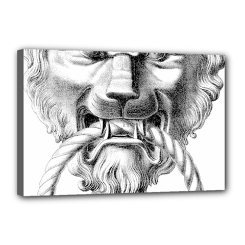 Steampunk Steam Punk Lion Door Canvas 18  X 12  by Sapixe