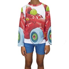 Car Vehicle Racing Car Formula Kids  Long Sleeve Swimwear