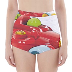 Car Vehicle Racing Car Formula High-waisted Bikini Bottoms by Sapixe