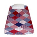 USA Americana Diagonal Red White & Blue Quilt Fitted Sheet (Single Size) View1