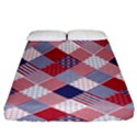 USA Americana Diagonal Red White & Blue Quilt Fitted Sheet (King Size) View1