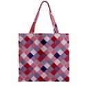USA Americana Diagonal Red White & Blue Quilt Zipper Grocery Tote Bag View2