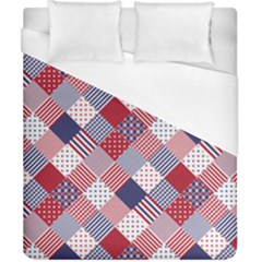 USA Americana Diagonal Red White & Blue Quilt Duvet Cover (California King Size)