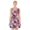 USA Americana Diagonal Red White & Blue Quilt V-Neck Sleeveless Dress View2