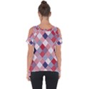 USA Americana Diagonal Red White & Blue Quilt Cut Out Side Drop Tee View2