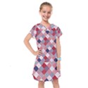 USA Americana Diagonal Red White & Blue Quilt Kids  Drop Waist Dress View1