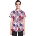 USA Americana Diagonal Red White & Blue Quilt Women s Short Sleeve Shirt View1