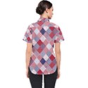 USA Americana Diagonal Red White & Blue Quilt Women s Short Sleeve Shirt View2