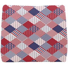 Usa Americana Diagonal Red White & Blue Quilt Seat Cushion by PodArtist