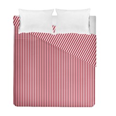 Usa Flag Red And White Stripes Duvet Cover Double Side (full/ Double Size) by PodArtist